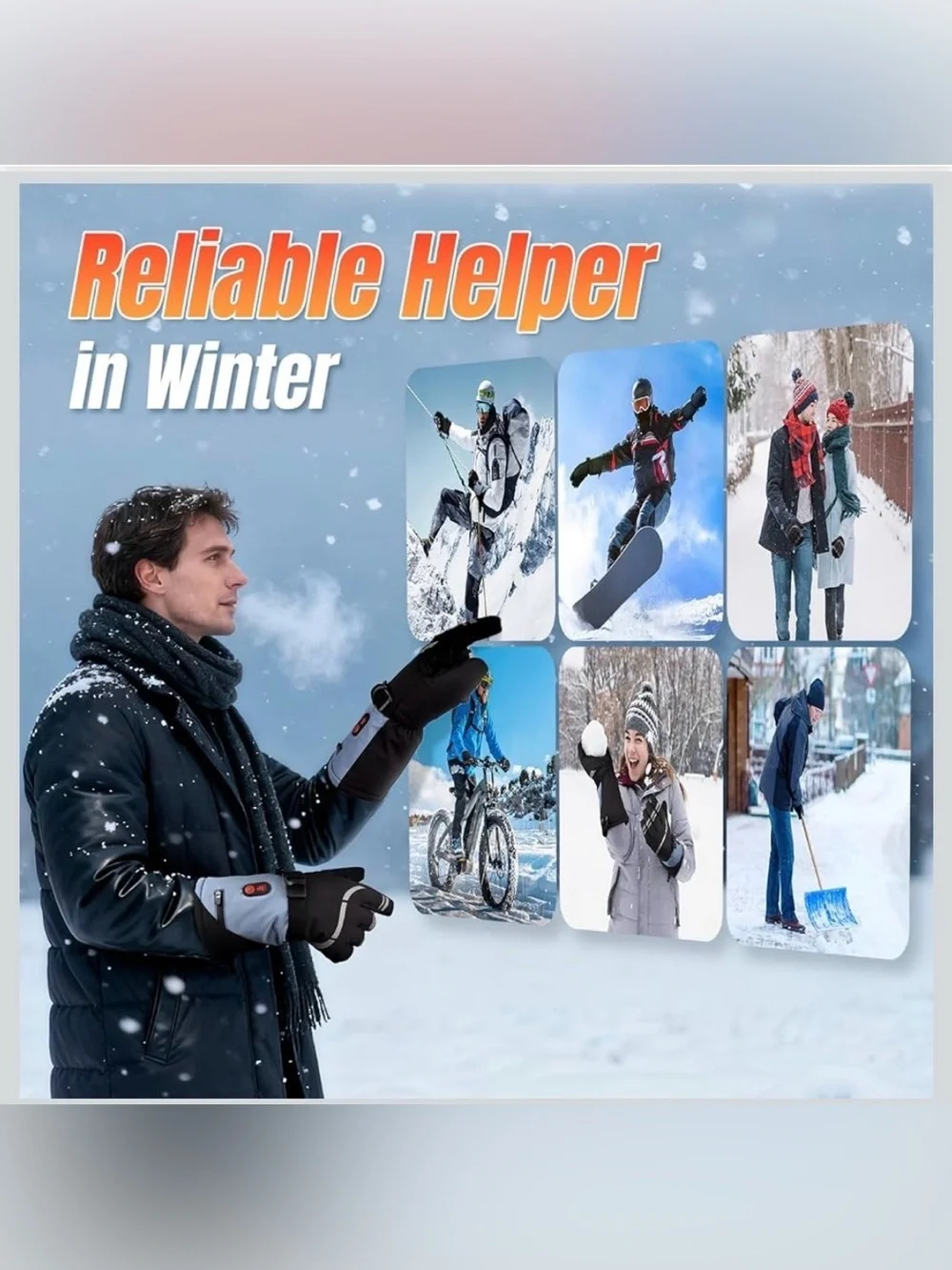 Heated Gloves, 3 Heating Levels Heated Work Gloves With Touchscreen L 1080/bb6-2